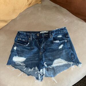 Garage - Festival Blue Jean Shorts Distressed